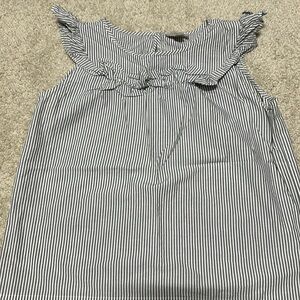 Ann Taylor Loft ruffle searsucker tank